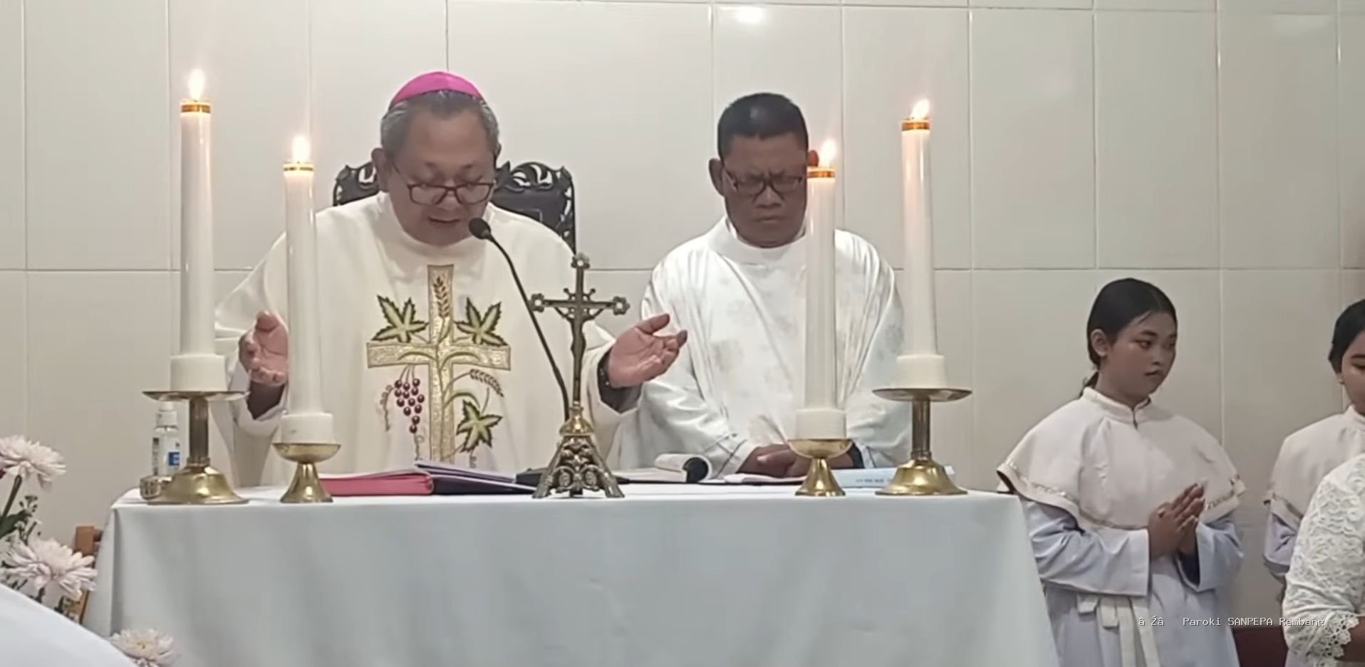 Misa Paskah dan visitasi umat stasi St. Yakobus Pacar oleh Mgr. Agustinus Tri Budi Utomo