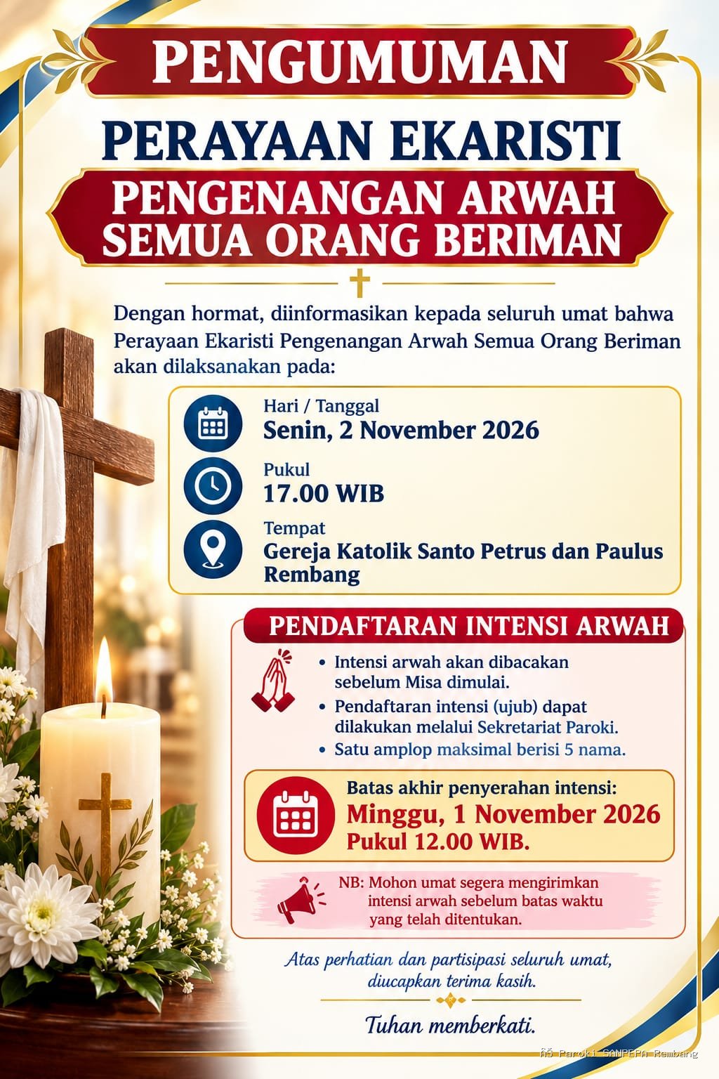 Perayaan Ekaristi Pengenangan Arwah Semua Orang Beriman