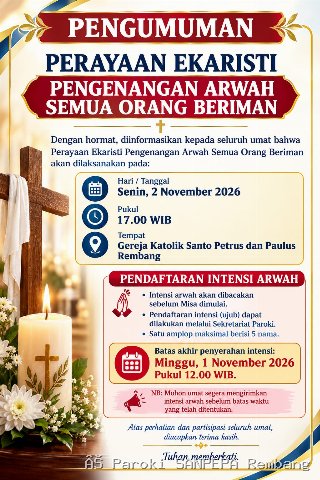 Perayaan Ekaristi Pengenangan Arwah Semua Orang Beriman